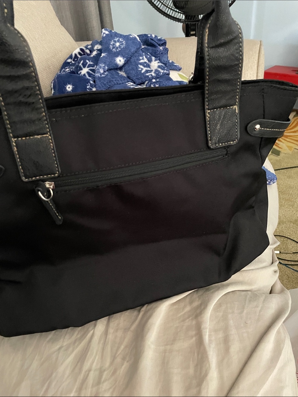 Franco Sarto Black Shoulder Tote with Silver Hardware - Picture 7 of 7